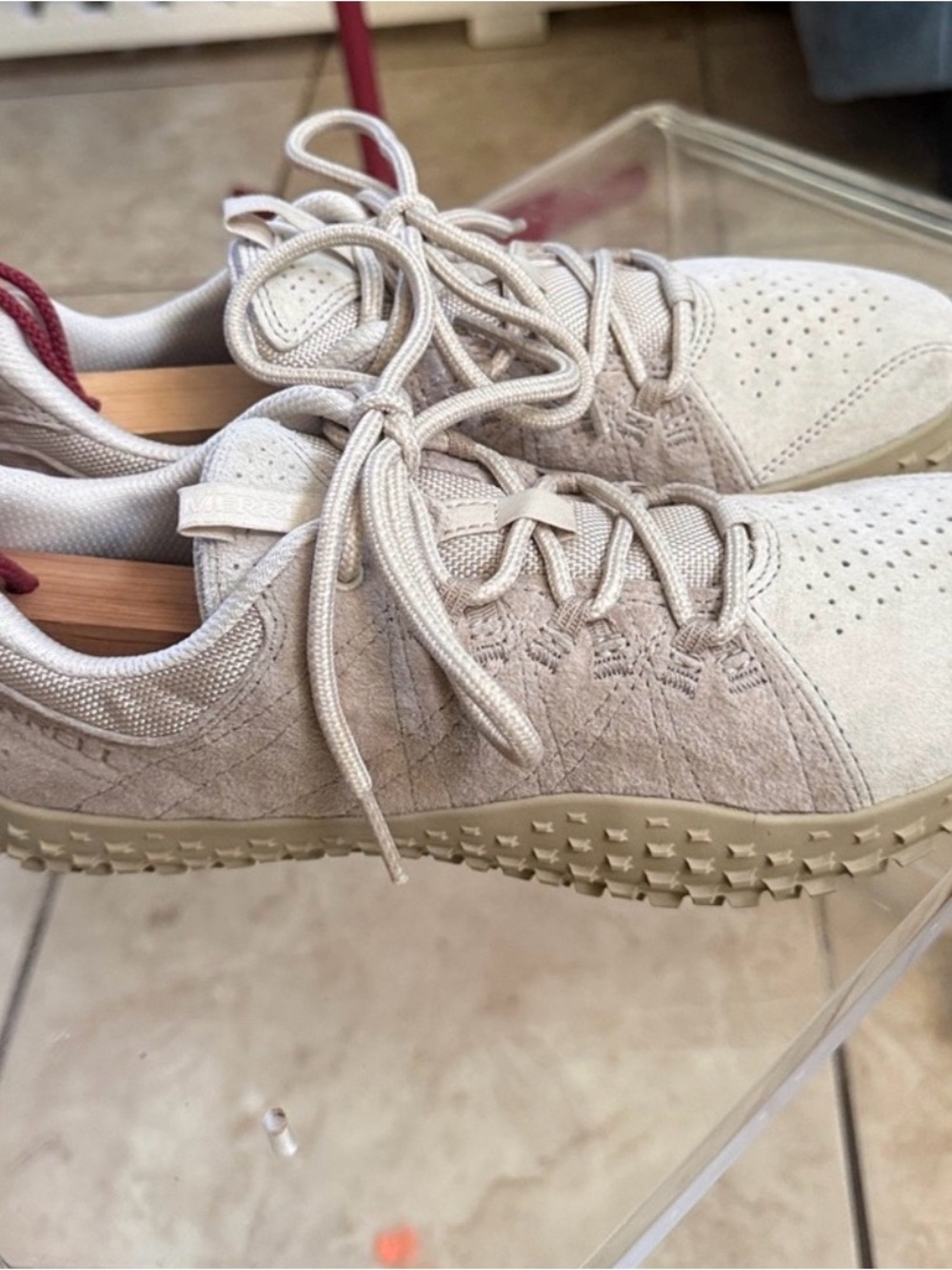 Merrell Women's Beige wrapt hiking Sneakers - Picture 3 of 9